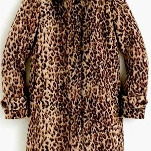Jcrew Double Leopard Topcoat NWT, size 2